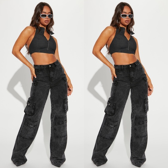 Fashion Nova Pants - Tall Mad For You Cargo Jeans